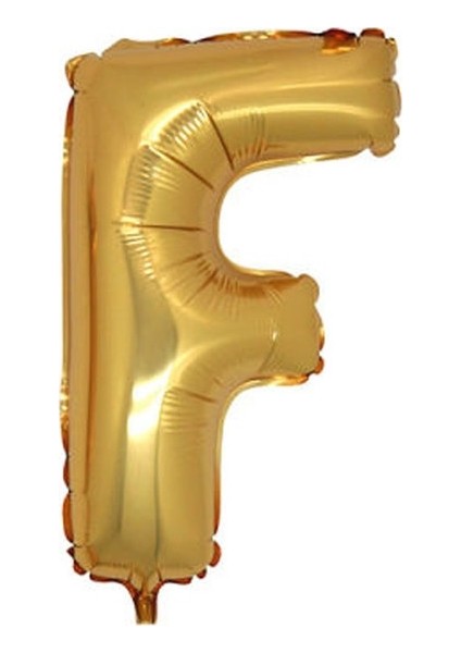 Folyo Balon Harf 90 cm Altın Renk Folyo Alfabe F Harfi