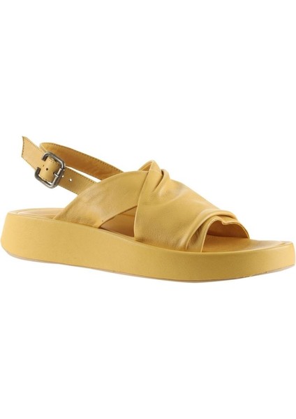 Sarı Deri Kadın Düz Sandalet fiyatları