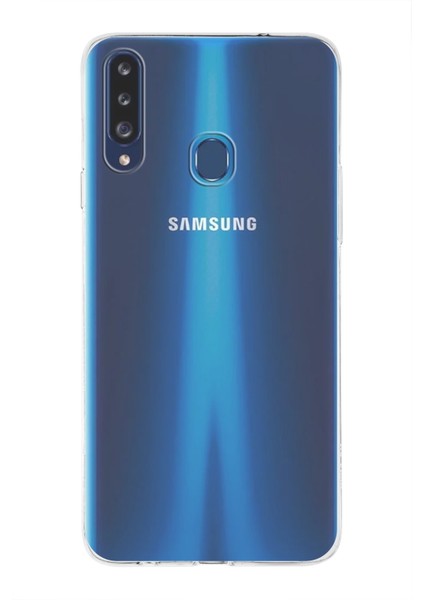 Samsung Galaxy A20S ile Uyumlu Kapak 1mm Şeffaf Silikon ile Uyumlu Kılıf