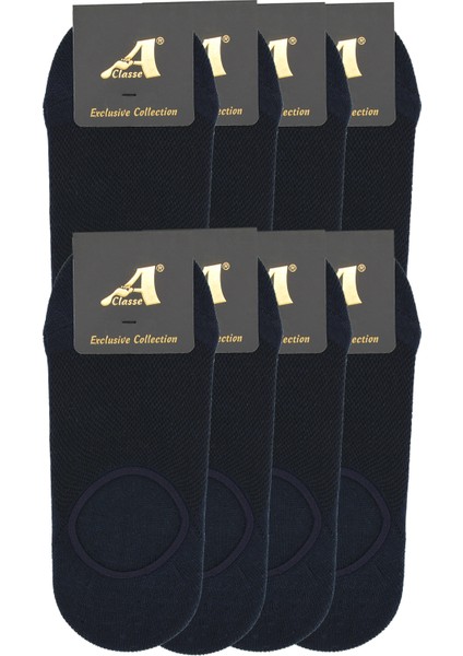 8'li Paket Pike Örgü Patik-Çetik Lacivert Çorap (Spor Ayakkabıdan Görünmez)