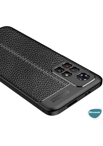 Xiaomi Redmi Note 11T Kılıf Deri Dokulu Silikon Siyah