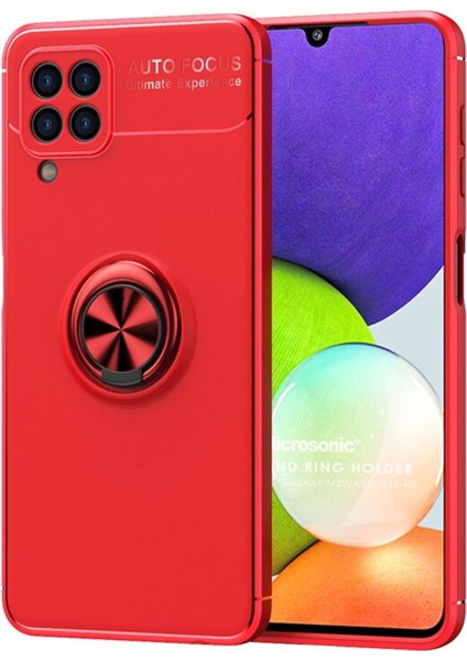 Samsung Galaxy M22 Kılıf Kickstand Ring Holder Kırmızı