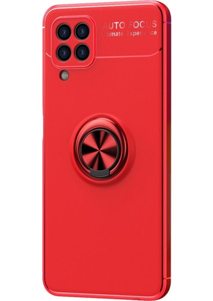 Samsung Galaxy M22 Kılıf Kickstand Ring Holder Kırmızı
