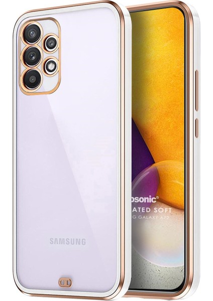 Samsung Galaxy A72 Kılıf Laser Plated Soft Beyaz