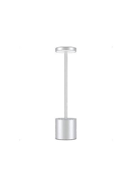Kablosuz LED Masa Lambası Taşınabilir USB Şarj Edilebilir (Gümüş)