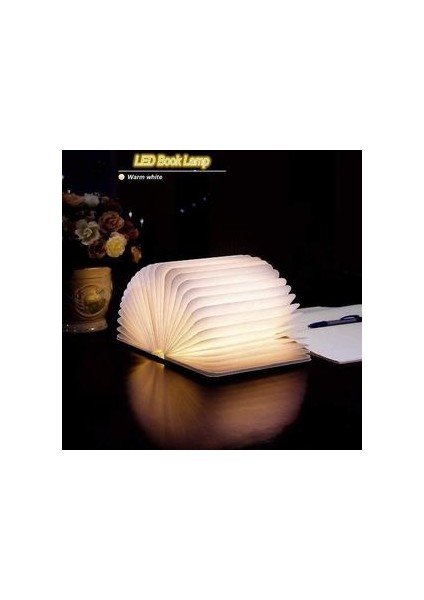 LED Ahşap Kitap Lambası, Katlanır Manyetik Kitap Lambası, LED USB Şarj Edilebilir Kağıt Lamba(Yurt Dışından)