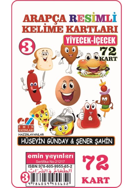 Yiyecek İçecek - Arapça Resimli Kelime Kartları 3 72 Kart