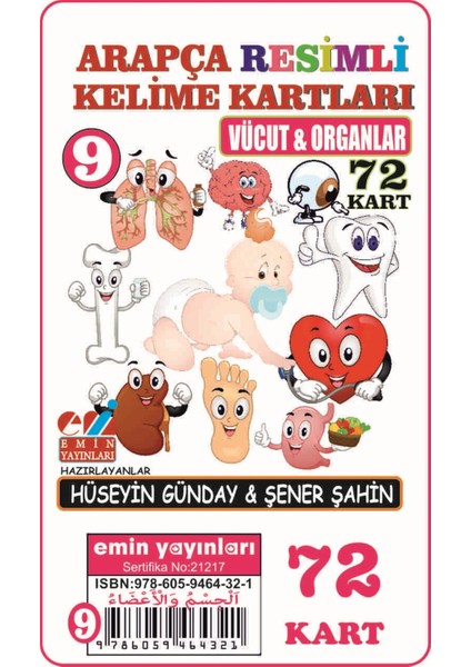 Vücut ve Organlar - Arapça Resimli Kelime Kartları 9 72 Kart