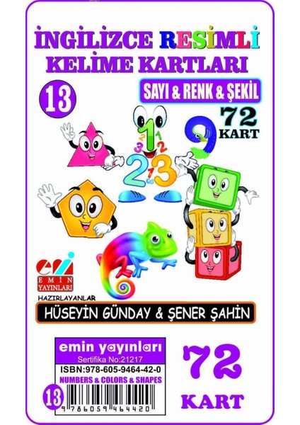 Sayı, Renk ve Şekil - İngilizce Resimli Kelime Kartları 13