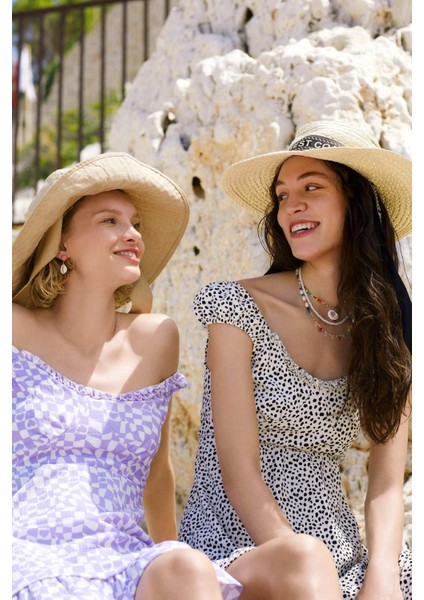 Coool A Kesim V Yaka Desenli Kısa Kollu Midi Elbise U2070AZ22HS fiyatları