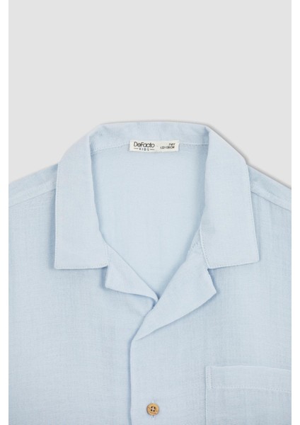 Erkek Çocuk Basic Kısa Kollu Pamuklu Muslin Gömlek W3239A622SM