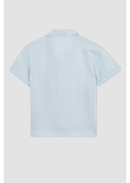 Erkek Çocuk Basic Kısa Kollu Pamuklu Muslin Gömlek W3239A622SM
