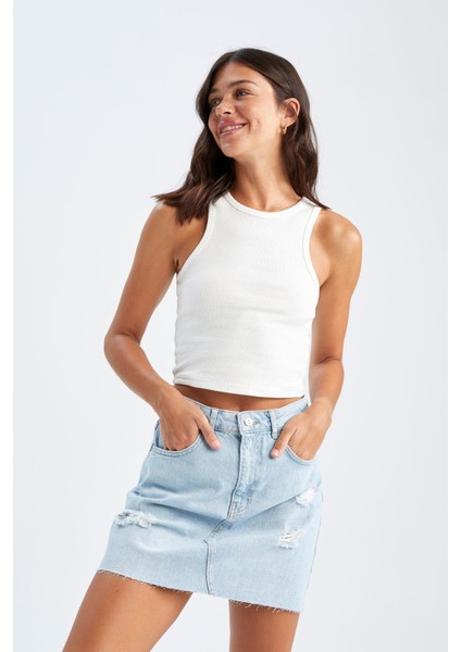 A Form Yırtık Detaylı Mini Jean Etek X6859AZ22SM modelleri