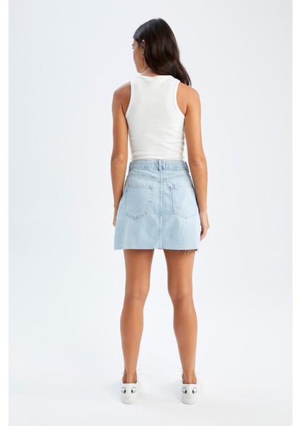 A Form Yırtık Detaylı Mini Jean Etek X6859AZ22SM