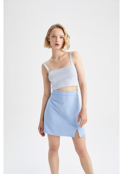 A Kesim Yırtmaçlı Mini Etek X5143AZ22SP