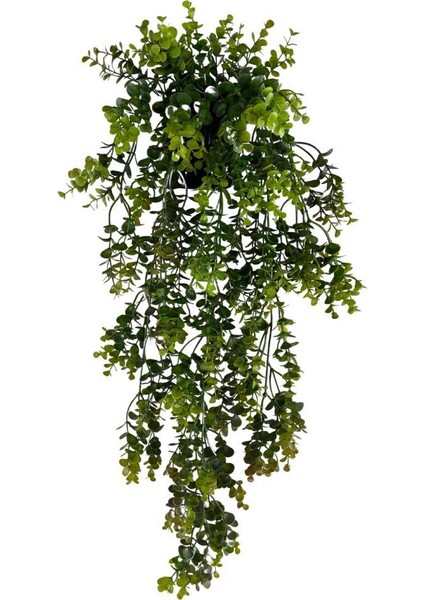 Yapay Çiçek Saksıda Sarkan Şimşir Kahverengi Yeşil Okaliptus Yapay Sarmaşık 60CM