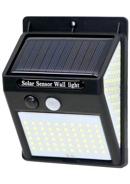 3 Taraflı 140 LED Pir Hareket Sensörü Kontrollü Güneş Enerjisi Sokak Lambası (Yurt Dışından)