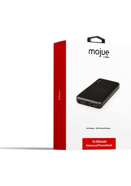 Mojue 10.000 mAh Powerbank PB08 Taşınabilir Şarj Aleti / Powerbank-Siyah ( by ttec )