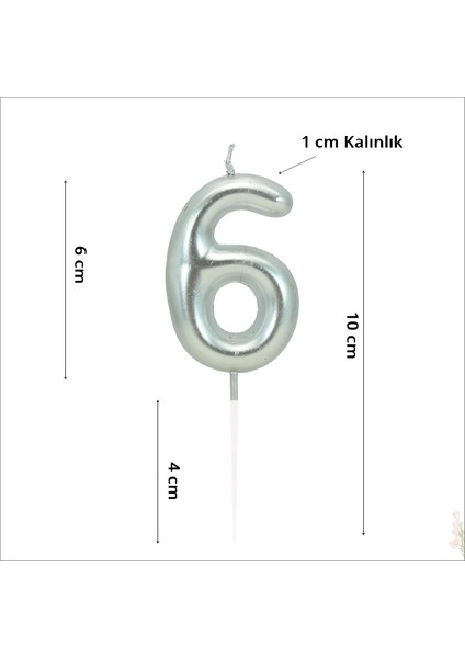 6 Rakam Gümüş Mum fiyatları