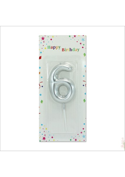 6 Rakam Gümüş Mum modelleri