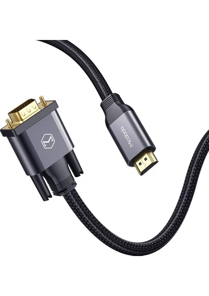 CA-7770 1080p HDMI To VGA Görüntü Aktarım Kablosu 2M-Siyah