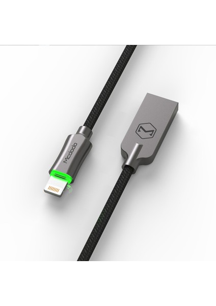 Ca-3901 Lightning Otomatik Şarj Kesen Örgü Kablo 1.2M 2.4A Gri