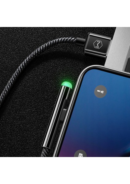 CA-6271 L Tipi Lightning iPhone Uyumlu Oyuncu Data-Şarj Kablo 1.8m-Siyah