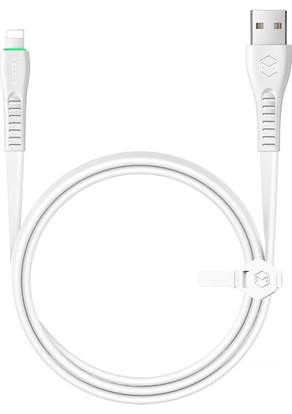 Aydınlatmalı TPE Lightning 2A Şarj Kablosu - Beyaz 1.2 mt CA - 6360