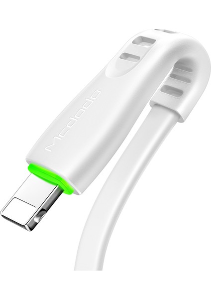 Aydınlatmalı TPE Lightning 2A Şarj Kablosu - Beyaz 1.2 mt CA - 6360