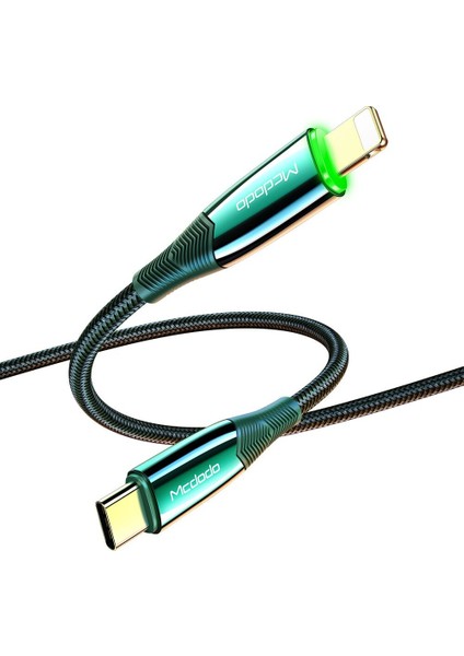 CA-8562 Auto Power Off Pd 20W Type-C To Lightning Data-Şarj Kablosu 1.2m.-Yeşil