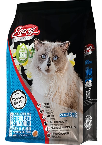 Cat Food Energy Somonlu Kısırlaştırılmış Kedi Maması 1 kg