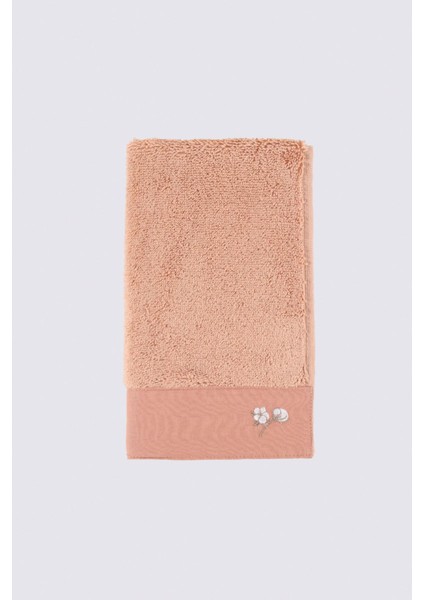 Pure Cotton 2'li El Havlusu Seti Organik Pamuk Bez Bordürlü Nakışlı Kahve 30X50 cm fırsatları