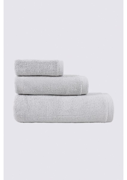 Pure Cotton 3'lü Havlu Seti Organik Pamuk Kelebek Bordürlü Nakışlı Gri fiyatları
