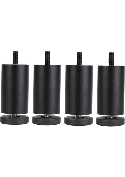 4x Alüminyum Alaşım Dıy Ayarlanabilir Mobilya Bacakları Sehpa Kanepe Yatak Buzdolabı Değiştirme İçin - Siyah 10 cm. (Yurt Dışından)