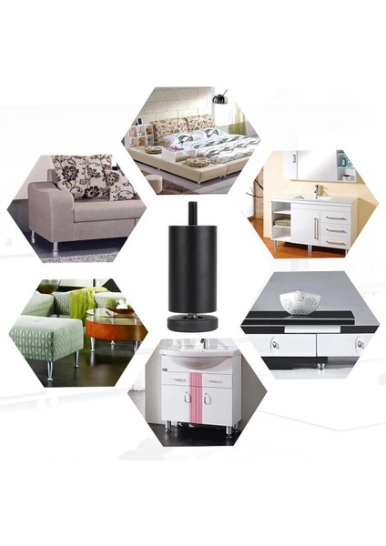 4x Alüminyum Alaşım Dıy Ayarlanabilir Mobilya Bacakları Sehpa Kanepe Yatak Buzdolabı Değiştirme İçin - Siyah 10 cm. (Yurt Dışından) indirimleri