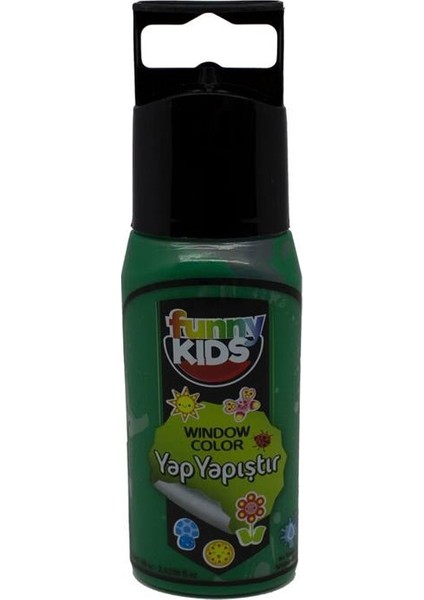 Funny Kids Yap Yapıştır Cam Boyası 60CC - 7520 Yeşil
