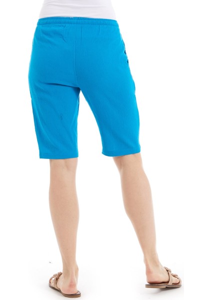 Şile Bezi Kadın Turkuaz Cepli Şort indirimleri