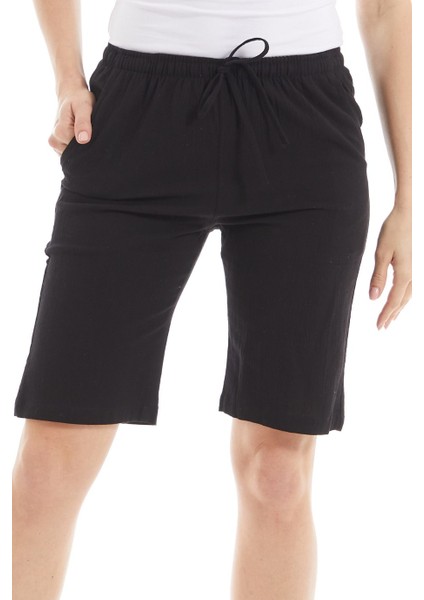 Şile Bezi Kadın Siyah Cepli Şort fiyatları