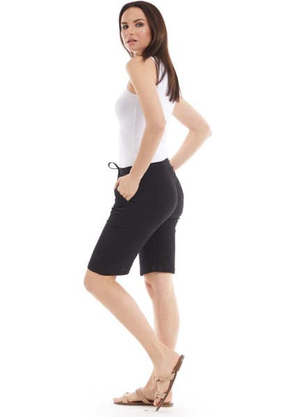 Şile Bezi Kadın Siyah Cepli Şort fırsatları