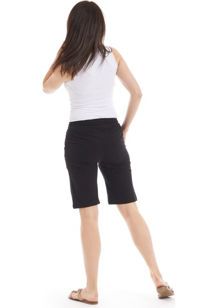 Şile Bezi Kadın Siyah Cepli Şort indirimleri