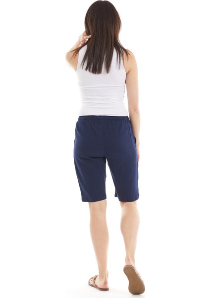 Şile Bezi Kadın Lacivert Cepli Şort indirimleri