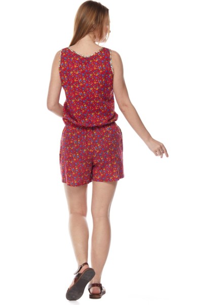 Şile Bezi Kırmızı Çiçek Desenli Tulum fırsatları