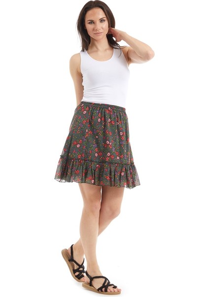 Şile Bezi Yeşil Tomurcuk Vual Kısa Etek modelleri