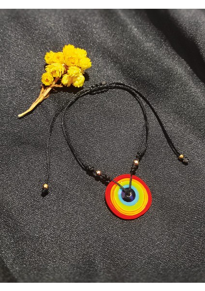 Gökkuşağı Figürlü El Yapımı Bileklik - Handmade