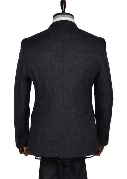 Ekose Julien Slim Fit Kahverengi Erkek Takım Elbise modelleri