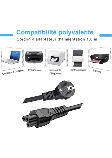 Laptop Adaptör Yonca Power Elektrik Kablosu 3*1.5mm Bakır Kablo 1.8m