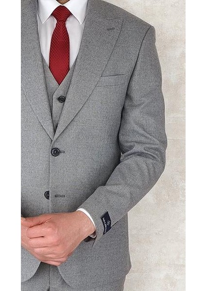 Slimfit Yelekli Drop 6 Takım-Gri