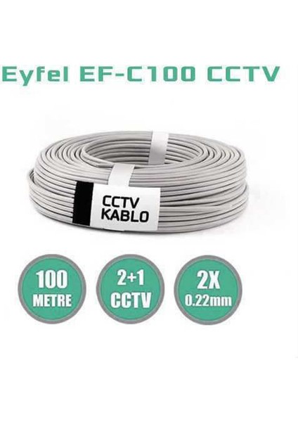 EF-C200 0.22 100 mt 2+1 Cctv Kablosu