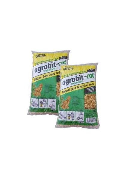 torubahce Agrobit Cat Doğal Kedi Kumu Çam Peleti 2X20 Lt