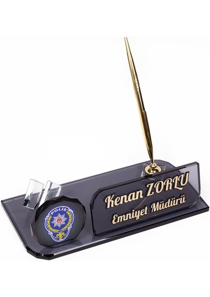 Polis Kristal Masa Isimliği Terfi Masaüstü Isimlik fiyatları